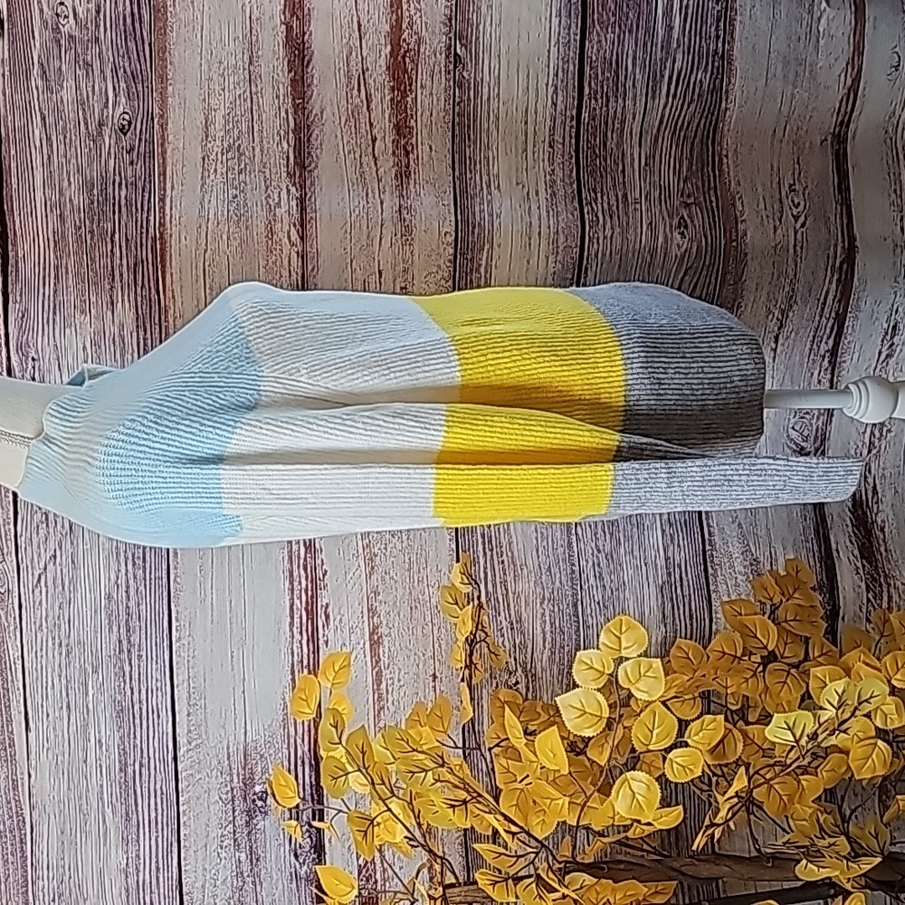 NWT HALOGEN KAYLIEGH BLUE YELLOW PLUS SIZE LONG SLEEVE PULLOVER SWEATER - Picture 7 of 13